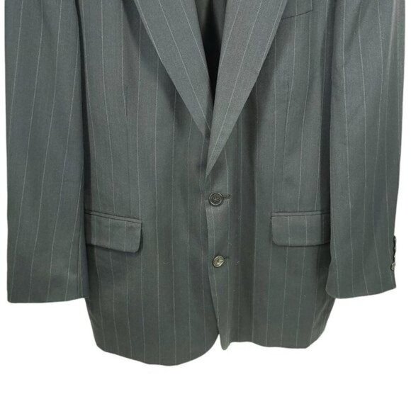 Oscar de‎ la Renta Pinstripe Blazer Jacket Men's Size 43L Dark Gray - Picture 3 of 8